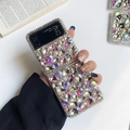 Luxury full rhinestone protective case for Samsung Galaxy Z Flip with colorful crystals - Metallic Pink / Samsung ZFlip3