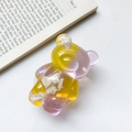 Cloud bear phone grip with yellow and purple gradient resin and foil interior - Purple Yellow Gradient Bear
