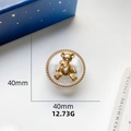 Klappbare goldene Bär Handyhalterung mit transparentem Sockel und 40mm Durchmesser - 40mm / Goldring Bär-Transparent