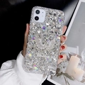 Luxury rhinestone swan phone case for iPhone 11 with shimmering crystal diamond pattern - White / iPhone 7/8/SE 2020