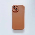 Minimalist matte silicone iPhone case in caramel orange with Pro Camera lens protection - Brown / iPhone 7/8/SE 2020