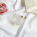 Supporto per telefono a cuore trasparente con rilievo a farfalla e glitter lucidi - Supporto a Goccia Glitterato-Cuore Farfalla-Bianco / Bianco