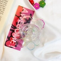 Supporto per cellulare a forma di fiore trasparente con glitter colorati - Trasparente-Orso Linea Glitter