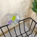 Cute heart-shaped laser bear phone grip with colorful resin charms and sequins - Epoxy Stand - Heart Laser Candy Bear - Green Purple