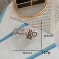 Herzförmiger Handy-Sockel aus Harz mit Love-Text und Hasen-Anhänger, Breite 56,92 mm - Hasen Stil