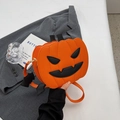 Sac bandoulière citrouille orange avec visage Jack-O-Lantern et ailes de chauve-souris - Orange Colère