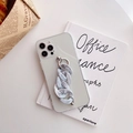 Funda transparente para iPhone con pulsera de cadena de acrílico mármol blanco - Pulsera de mármol gris / iPhone 6/6S