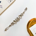 Pulsera de plata con cristales cuadrados y pedrería para decorar fundas de teléfono - Cierre de rosca