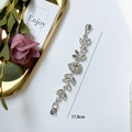 Elegante bracciale a fiori in argento da 17,8 cm con strass marquise scintillanti - Chiusura a vite / Bianco