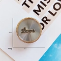 Foldable circular phone socket grip with Love lettering and vintage metallic bow design - No.21 Vintage Love - Silver (Gold Ring Holder)