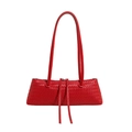 Rote gewebte Achseltasche aus Leder mit Vintage-Silhouette und schmalen Schultergurten - 37*8*13 / Rot