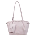 Sac fourre-tout minimaliste lavande avec pochette assortie et texture plissée élégante - Violet