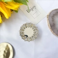 Supporto per telefono a specchio pieghevole argento con strass e cristalli lucidi - Stile Specchio ad Artiglio Tondo / Bianco