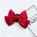 Detail of red bow phone socket with silk texture and black base on stylish card - Large Bowknot (Plain Edition) / Red