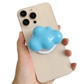 Soporte para teléfono con forma de nube azul en un smartphone sujeto con la mano - Soporte Magnético / Azul