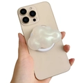 Soporte para móvil en forma de nube nacarada y agarre extensible para smartphone - Soporte Magnético / Perla