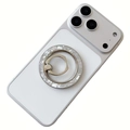 Soporte magnético MagSafe con textura de concha blanca para teléfono inteligente blanco - Gris