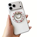 Magnetic MagSafe ring holder for phones with white cherry pattern on zinc alloy base - Cherry