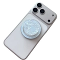Supporto magnetico per cellulare con motivo a guscio blu per supporto posteriore iPhone - Azzurro