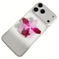 Support de téléphone en acrylique avec motif orchidée rose sur un smartphone argenté - Style Orchidée Rose Violet (3)