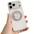 Pink and purple gradient MagSafe ring holder on a matte phone case for iPhone series - Gradient 3