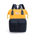 Contrast yellow and navy blue multi-function mummy backpack with large capacity straps - Yellow-Blue Mix