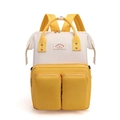Zaino fasciatoio multifunzionale giallo e beige di grande capacità per mamme - Beige e Giallo