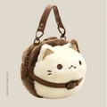 Borsa a mano a forma di gatto in peluche con tracolla in pelle e pelliccia sintetica - Stile Gatto con Cintura Decorativa