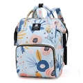 Zaino mamma multifunzionale azzurro con motivi floreali astratti e spallacci regolabili - 21 Pollici / Blu Fiore