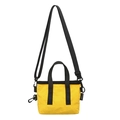 Mini borsa gialla per cellulare con manici neri e tracolla regolabile in nylon - Giallo