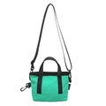 Mini borsa per cellulare verde menta in nylon con manici e tracolla regolabile - Verde brillante