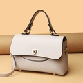 Chic cream white crossbody bag with lychee texture and heart-shaped gold clasp - Green (With Free Handbag and Card Holder)
