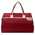 Borsa da viaggio capiente rosso scuro con manici bianchi e dettaglio toppa SPORT - Rosso