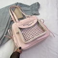 Sac fourre-tout rose avec fenêtre transparente et inscription Fashion Lucky Star - Rose