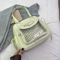Sac fourre-tout carré vert menthe avec fenêtre transparente et imprimé Fashion Lucky star - Vert