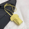 Mini elephant crossbody phone bag in vibrant yellow faux leather with gold hardware - Yellow