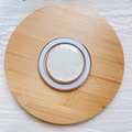 Detail of round MagSafe phone stand with iridescent shell patterns and white border ring - Magnetic Stand / Pure White Colorful Shell Pattern