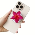 Soporte Magsafe de acrílico de flor de frangipani para iPhone en diseño floral rosa vivo - Soporte de Airbag Magnético / Degradado Rosa Oscuro