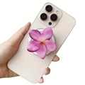 Detail of pink gradient frangipani acrylic MagSafe magnetic phone holder on back of mobile - Magnetic Airbag Stand / Pink and Purple Dreamy Gradient