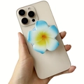 Magnetic flower phone grip with blue gradient plumeria design for smartphone stability - Blue Yellow Gradient Plumeria (8)