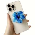 Détail macro du support de téléphone fleur d'hibiscus bleu avec pétales en acrylique - Hibiscus Bleu (4)