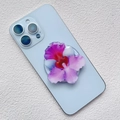 Close-up of a 3D orchid flower magnetic phone grip with gradient purple and blue petals - Purple Blue Gradient 3D Flower Style (24)