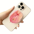 Magnetischer Handy-Halter aus Acryl mit rosa Flamingoblumen-Muster und Glanzfinish - Rosa Anthurium Blume (3)