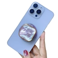 Square magnetic phone socket with purple mother of pearl texture and golden metal frame - Square Purple Scallop