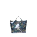 Waterproof large capacity tote bag with tropical leaf print and Tote Bag text - Leaf