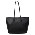Borsa tote minimalista in pelle nera con manici lunghi e interno molto capiente - Nero