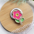 Dettaglio del supporto magnetico per telefono a forma di fiore rosa con perline - Supporto Magnetico / Rosa Rosso