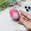 Detailed view of MagSafe strawberry grip with pink gradient resin texture and seed details - Magnetic Stand / Glossy First Love Strawberry
