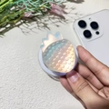Iridescent strawberry phone socket holder with textured finish and pop-up stand - Magnetic Stand / Matte Colorful Yellow Strawberry