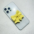 Soporte magnético para móvil con lazo amarillo 3D sobre funda de smartphone - Lazo amarillo con espejo abatible